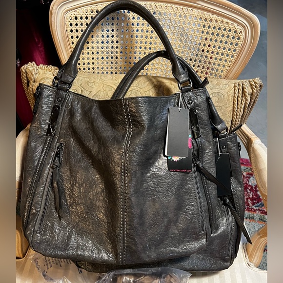 Grey leather bag - Picture 1 of 3